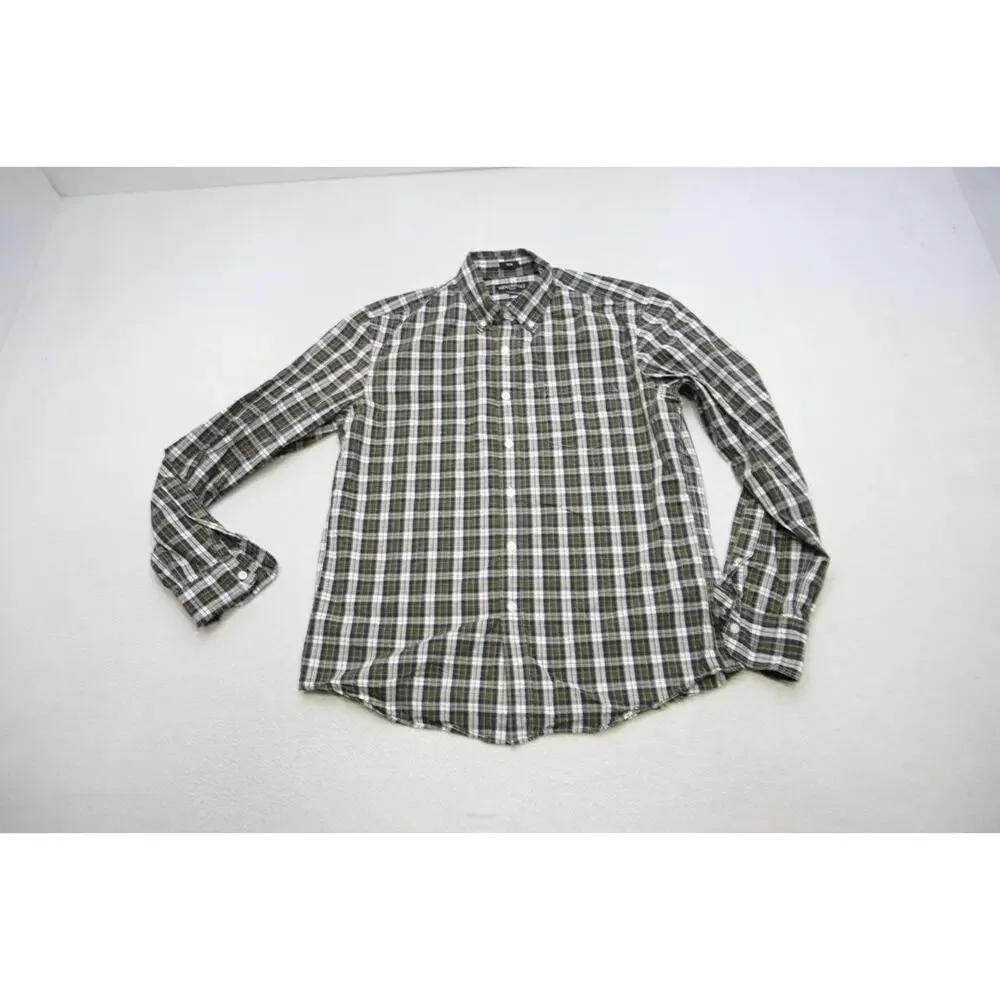 J Crew Mercantile‎ Flex Slim Fit Dress Shirt Plaid Button Up Mens Size Large